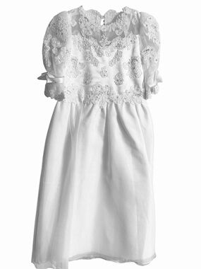 Lauren Marie bright white formal dress.‎ Size 10.  Flower girl, junior bride.